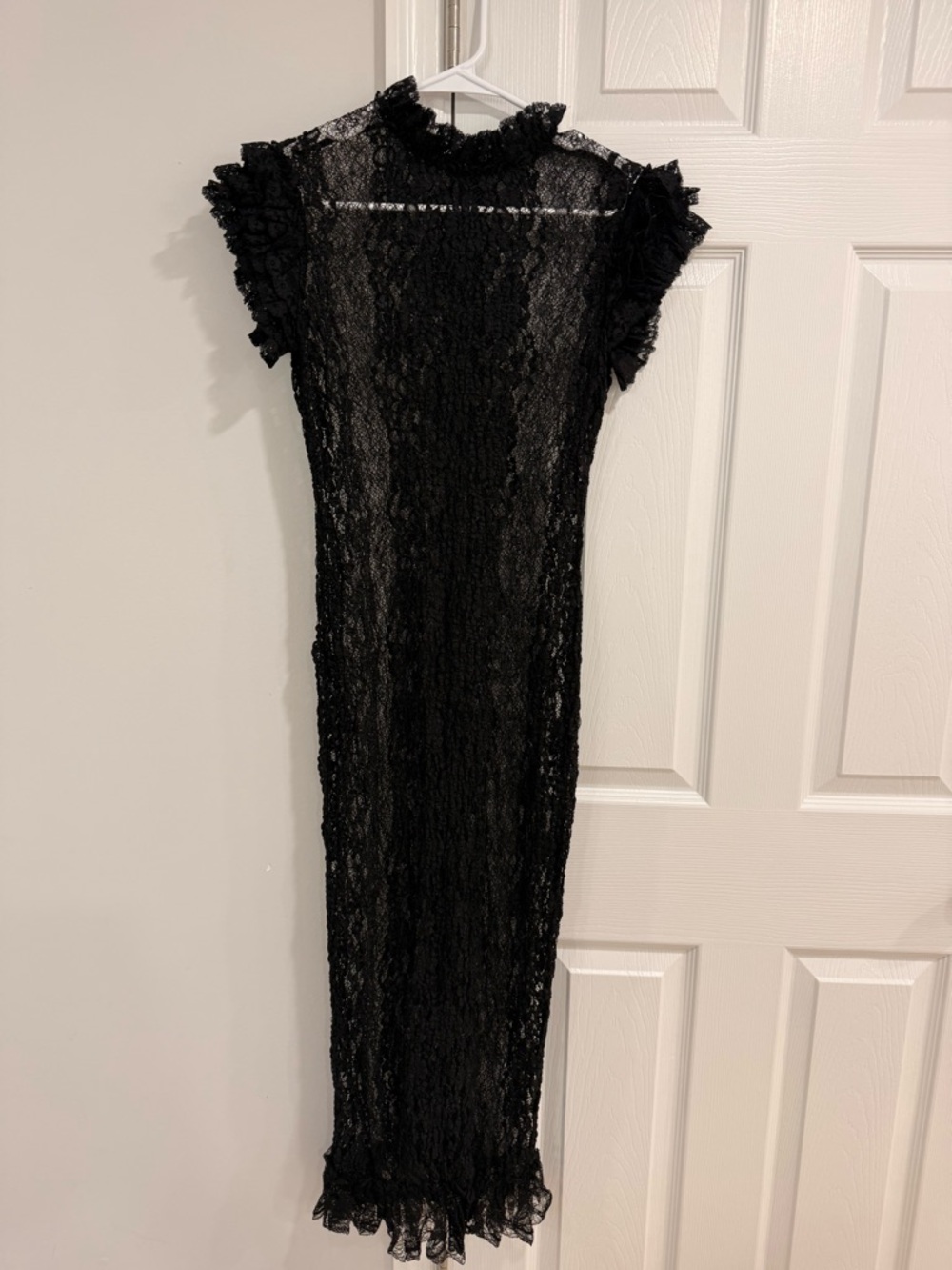 Dolce & Gabbana Black Lace Runway Midi Dress Sheer Elegant Size 44 - Picture 3 of 11